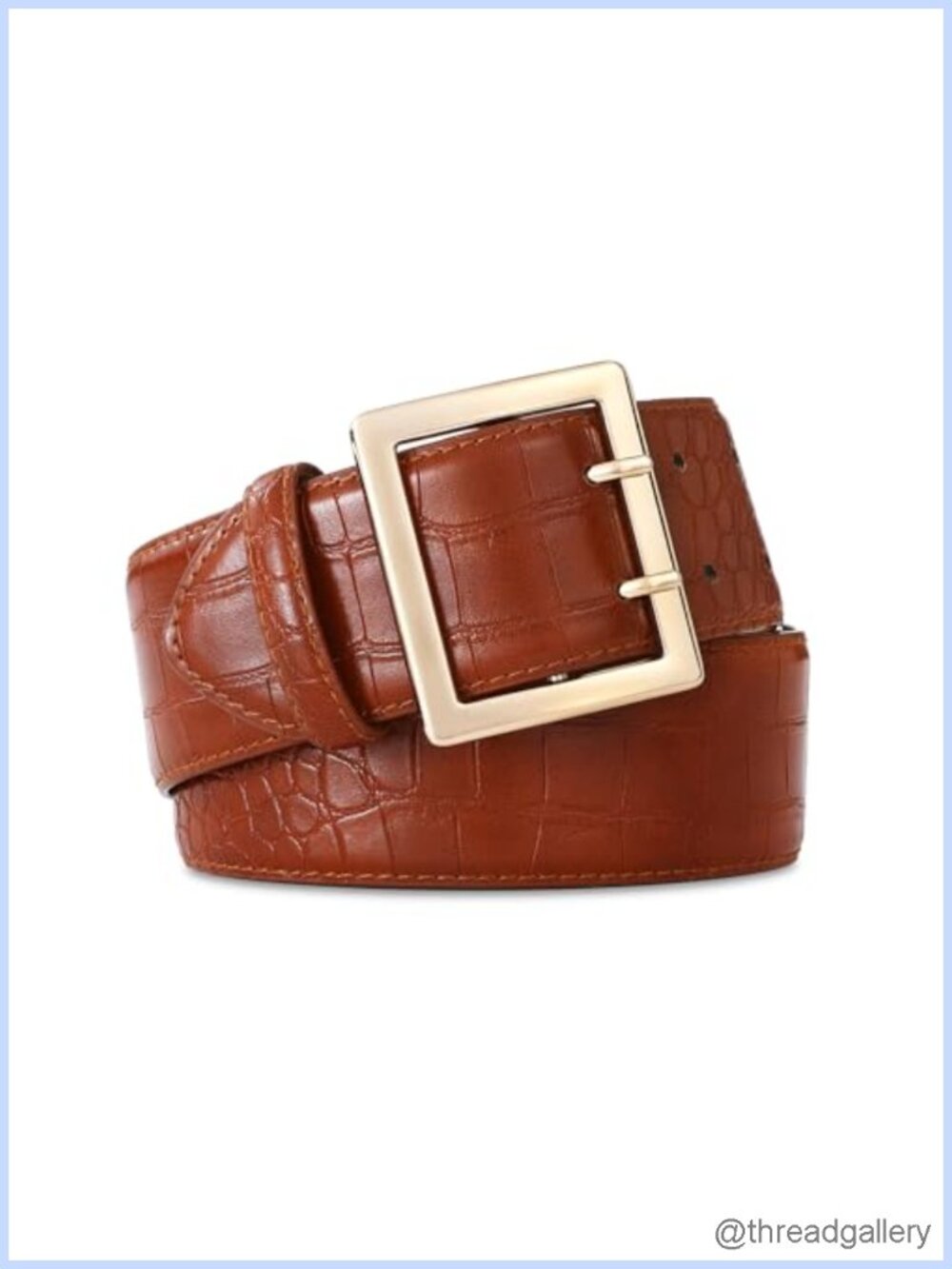 Wide Belt Women Faux Leather Adjustable 2 Inch Gold Buckle